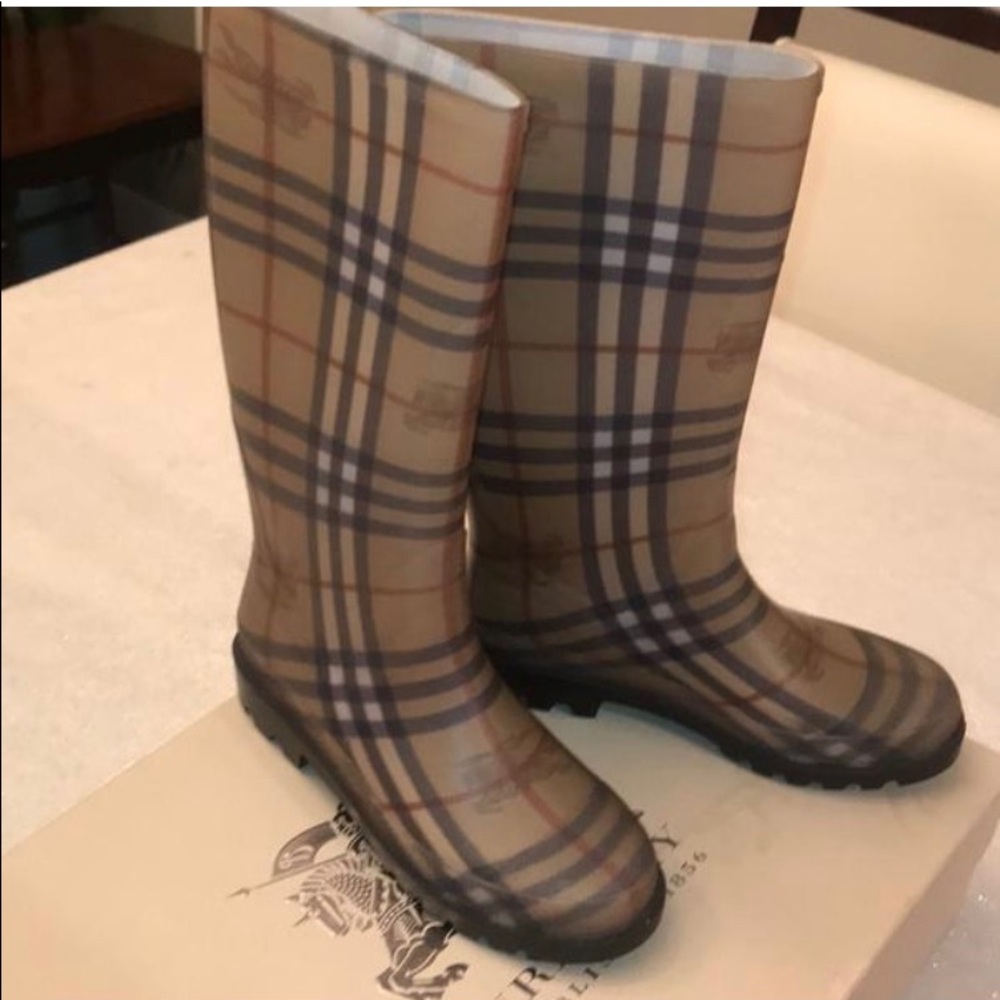 Burberry haymarket classic check rainboots - Picture 3 of 6